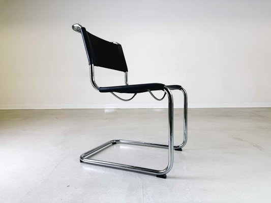 S33/S34 Cantilever Chair in Black Leather by Mart Stam & Marcel Breuer for Thonet, 1990s-QDV-1966661