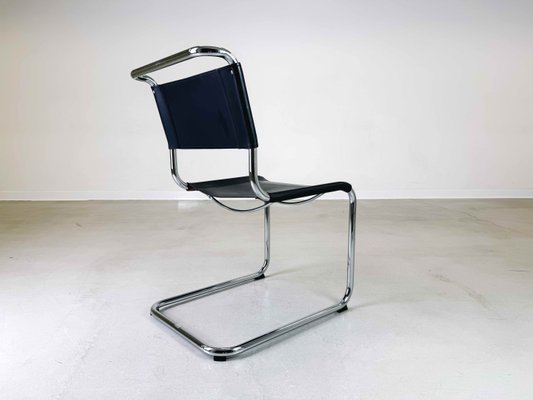 S33/S34 Cantilever Chair in Black Leather by Mart Stam & Marcel Breuer for Thonet, 1990s-QDV-1966661