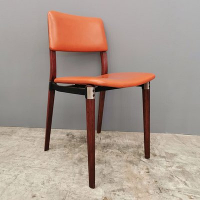 S82 Leather and Wood Chairs by Eugenio Gerli for Tecno, 1960s, Set of 4-PRS-1448842