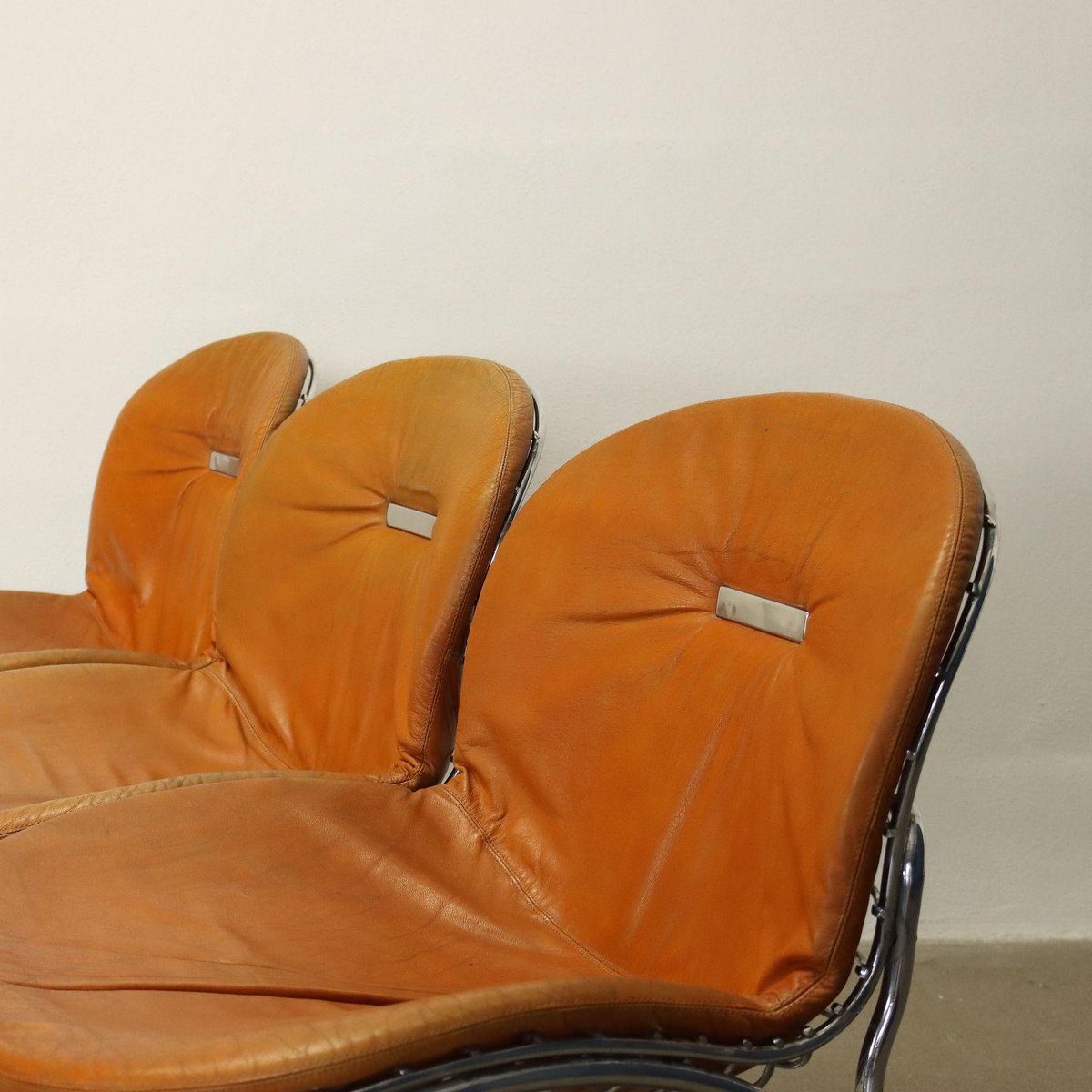 Sabrina Leather Chairs by Gastone Rinaldi for Rima, Italy, 1960s, Set of 4