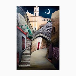 Sabrina Pugliese, The Village and the Moon, Original Painting, 2017-ZCI-983901