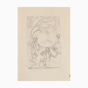 Sacred Scene - Original Pencil Drawing - 20th Century 20th Century-ZCI-777646