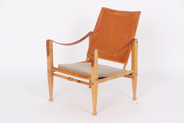 Safari Chair with Natural Leather by Kaare Klint for Rud. Rasmussen-DQ-1582034