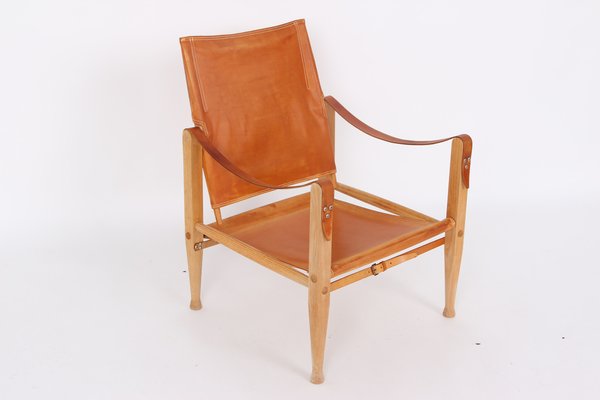 Safari Chair with Natural Leather by Kaare Klint for Rud. Rasmussen-DQ-1582034