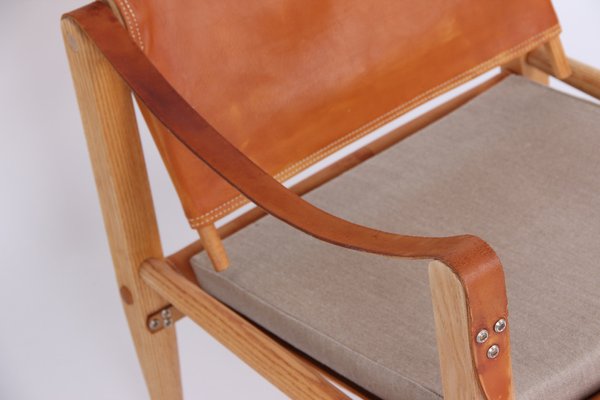 Safari Chair with Natural Leather by Kaare Klint for Rud. Rasmussen-DQ-1582034