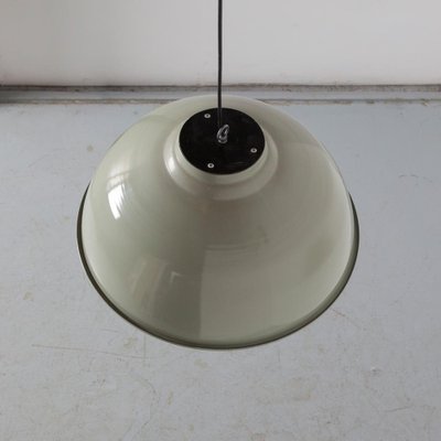 Sage Green Enamel Hanging Lamp, 1950s-JC-1389072