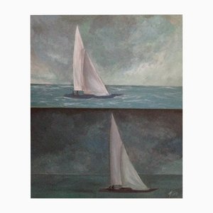 Sailing, 1990s, Watercolor Artwork-QOR-2026876