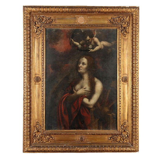 Saint Catherine of Alexandria, Oil on Canvas, Framed