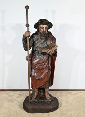 Saint James, 18th Century, Large Polychrome Oak Carving-RVK-1806897