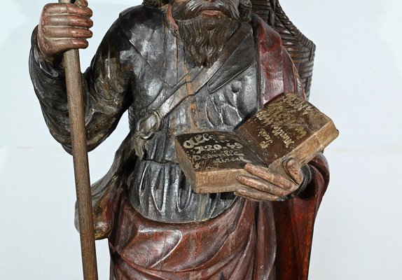 Saint James, 18th Century, Large Polychrome Oak Carving-RVK-1806897