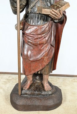 Saint James, 18th Century, Large Polychrome Oak Carving-RVK-1806897