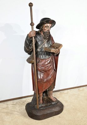 Saint James, 18th Century, Large Polychrome Oak Carving-RVK-1806897