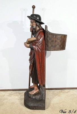 Saint James, 18th Century, Large Polychrome Oak Carving-RVK-1806897