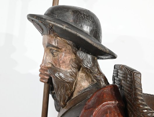 Saint James, 18th Century, Large Polychrome Oak Carving-RVK-1806897