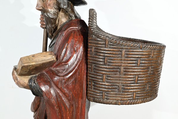 Saint James, 18th Century, Large Polychrome Oak Carving-RVK-1806897