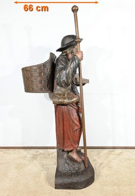 Saint James, 18th Century, Large Polychrome Oak Carving-RVK-1806897