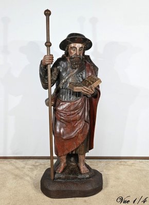 Saint James, 18th Century, Large Polychrome Oak Carving-RVK-1806897