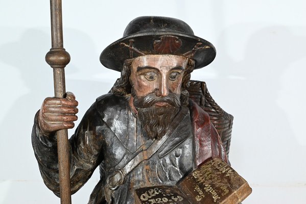 Saint James, 18th Century, Large Polychrome Oak Carving-RVK-1806897