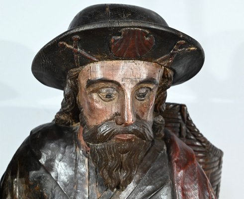 Saint James, 18th Century, Large Polychrome Oak Carving-RVK-1806897