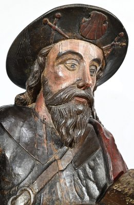 Saint James, 18th Century, Large Polychrome Oak Carving-RVK-1806897