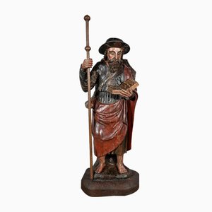 Saint James, 18th Century, Large Polychrome Oak Carving-RVK-1806897