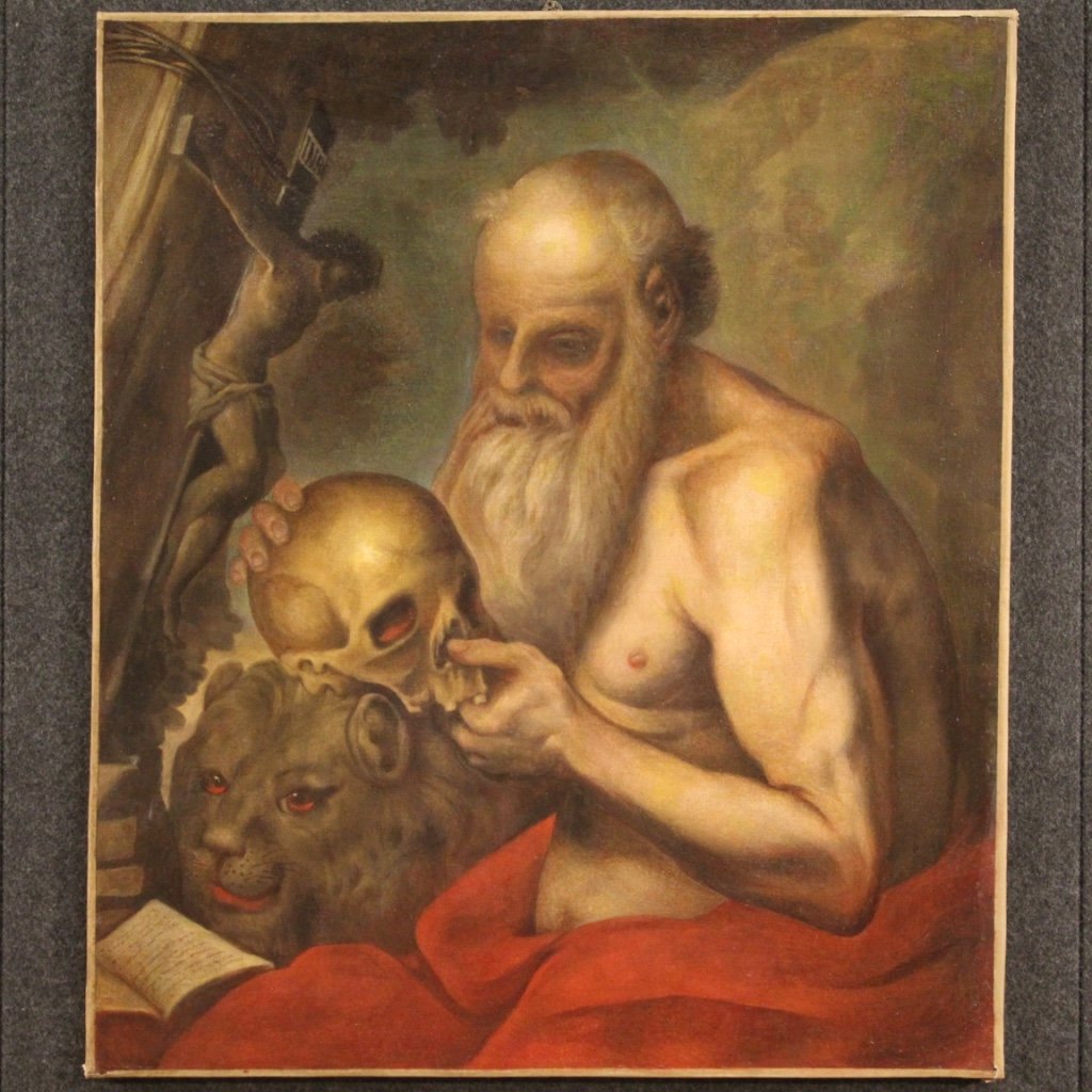 Saint Jerome, 17th-Century, 1670, Oil on Canvas, Framed