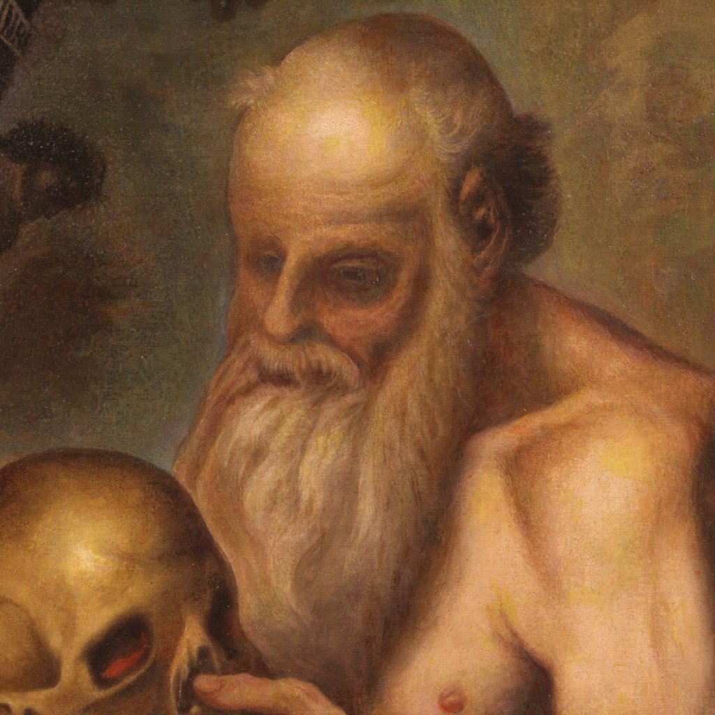 Saint Jerome, 17th-Century, 1670, Oil on Canvas, Framed