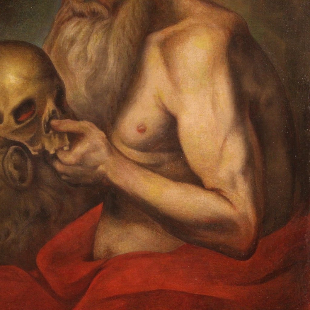 Saint Jerome, 17th-Century, 1670, Oil on Canvas, Framed