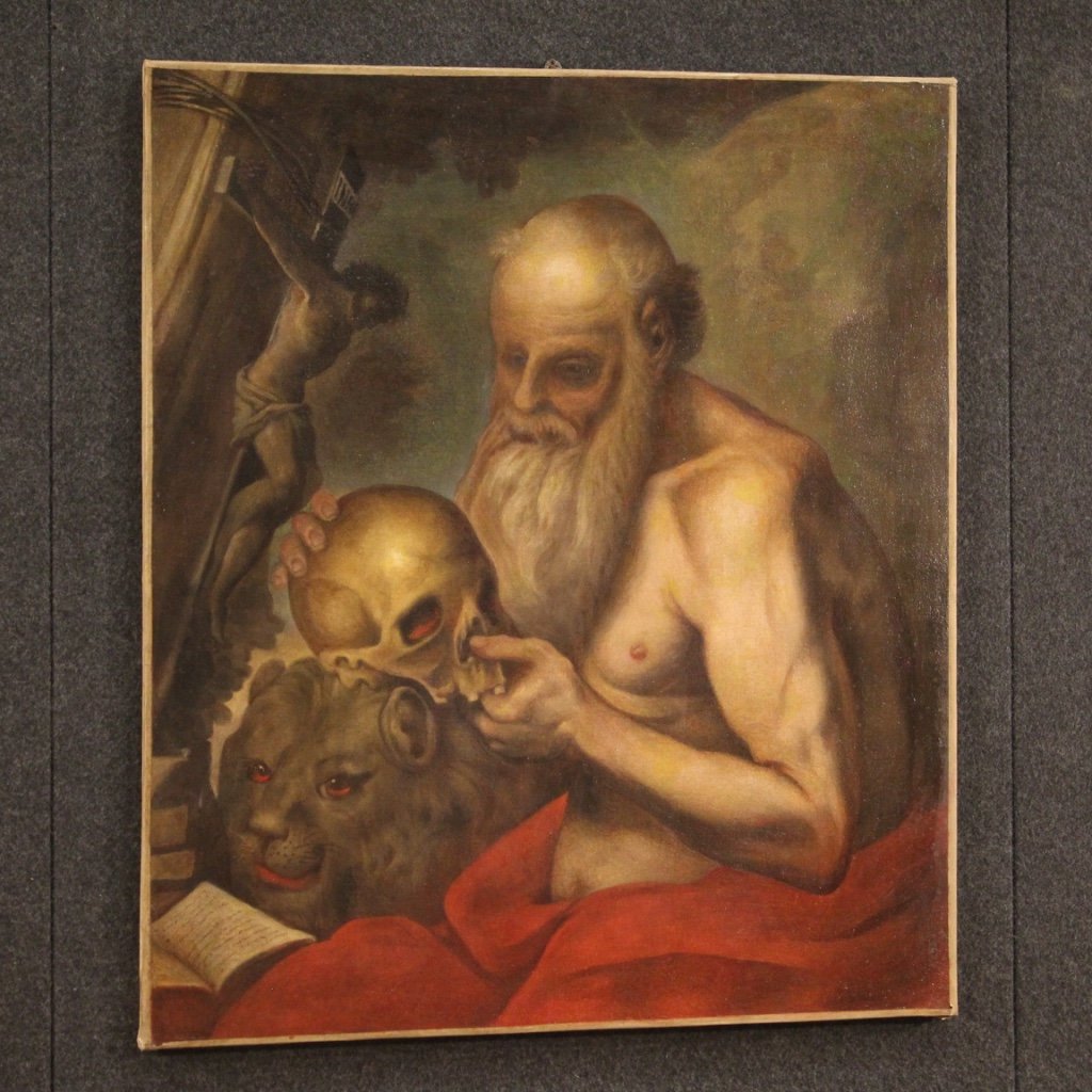 Saint Jerome, 17th-Century, 1670, Oil on Canvas, Framed