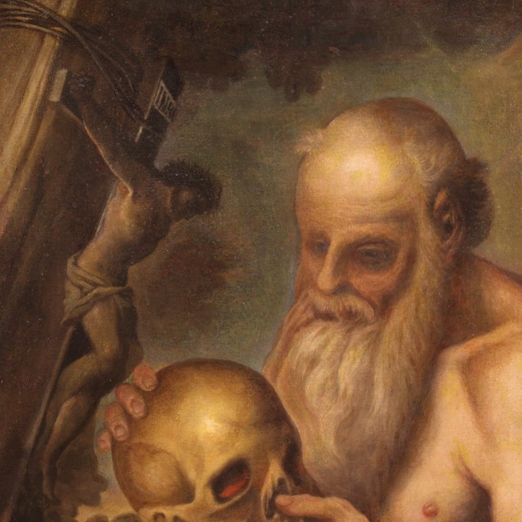 Saint Jerome, 17th-Century, 1670, Oil on Canvas, Framed