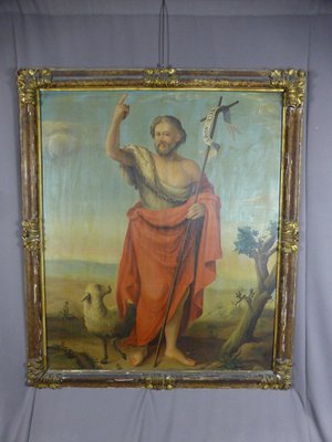 Saint John the Baptist and the Mystic Lamb, 19th-Century, Oil on Canvas, Framed-WSV-1028757