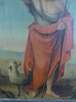 Saint John the Baptist and the Mystic Lamb, 19th-Century, Oil on Canvas, Framed-WSV-1028757