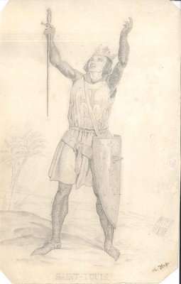 Saint-Louis - Original Pencil Drawing by Unknown French Artist 19th Century 19th Century-ZCI-759788