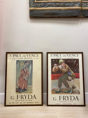 Saint Paul de Vence Exhibition Posters by Giuseppe Fryda, 1972-3, Framed, Set of 2-NUC-1426442