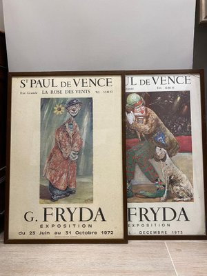 Saint Paul de Vence Exhibition Posters by Giuseppe Fryda, 1972-3, Framed, Set of 2-NUC-1426442