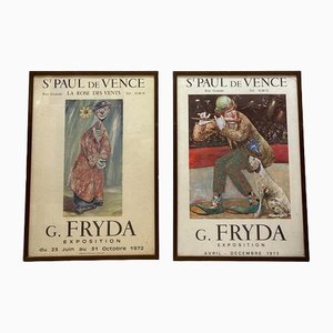 Saint Paul de Vence Exhibition Posters by Giuseppe Fryda, 1972-3, Framed, Set of 2-NUC-1426442