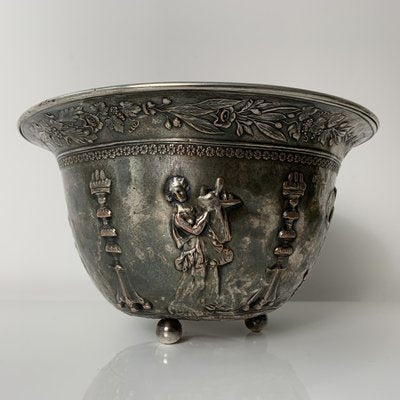 Salad Bowl in Silvered Copper by Dinanderie E F Caldwell New Work, 1900s-XOM-2036020