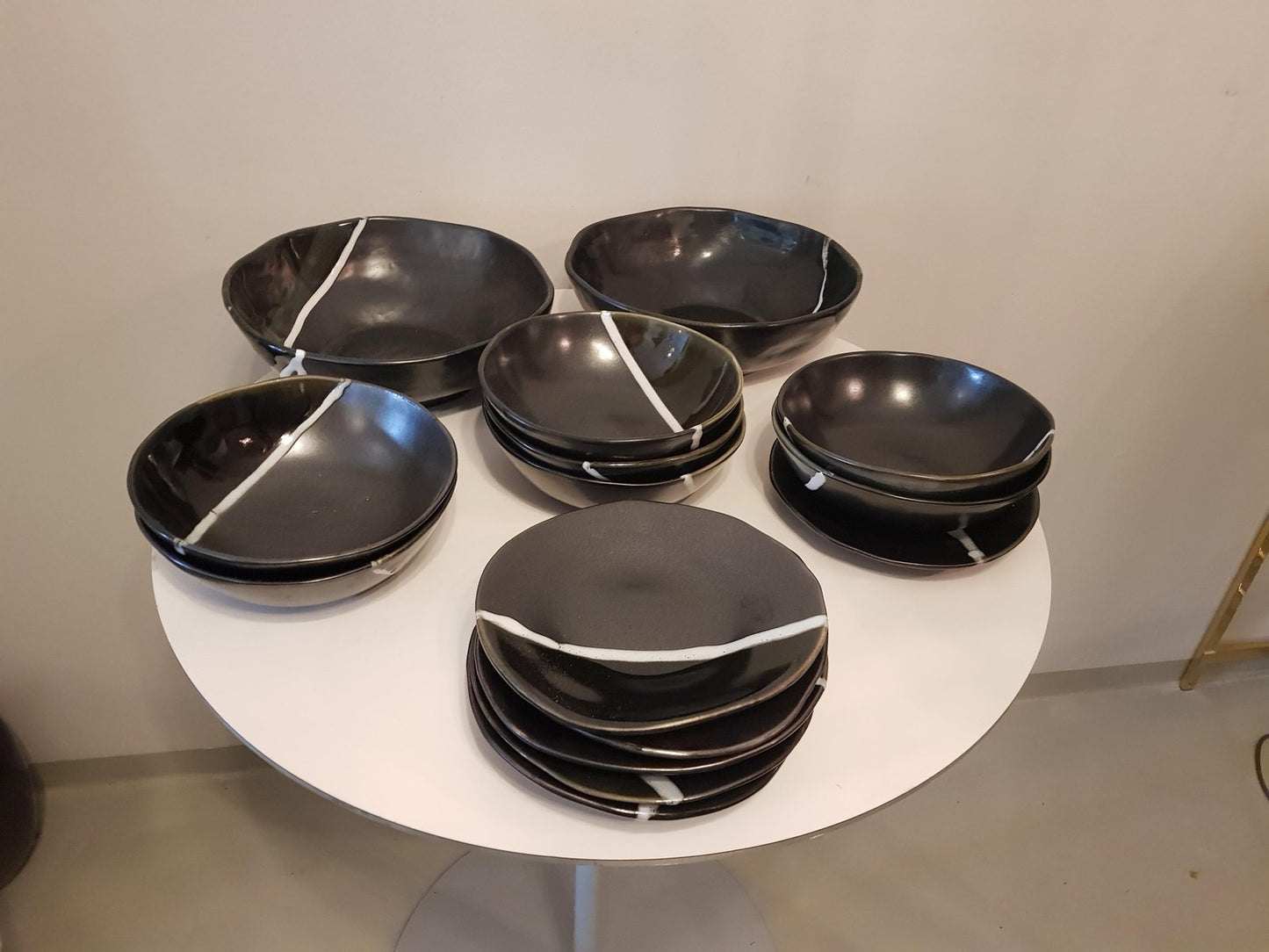 Salad Service Set by Adolfo Dominguez, 1980s, Set of 20