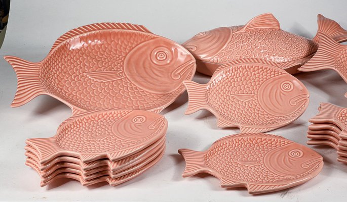 Salmon Colored Plates, Set of 15-RAQ-1246234