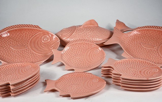 Salmon Colored Plates, Set of 15-RAQ-1246234