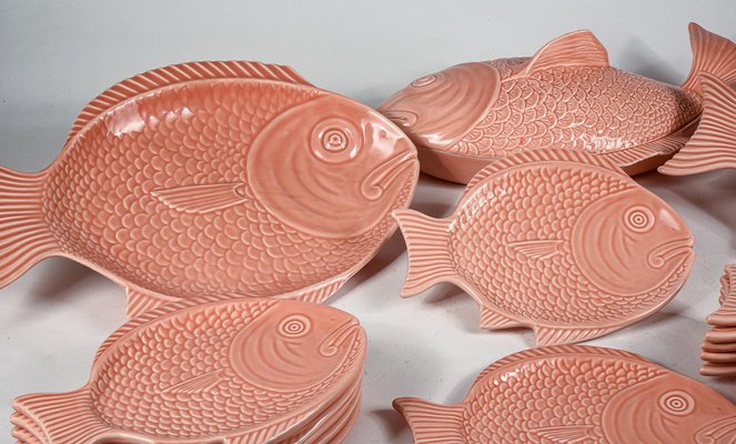 Salmon Colored Plates, Set of 15-RAQ-1246234