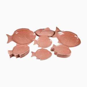 Salmon Colored Plates, Set of 15-RAQ-1246234