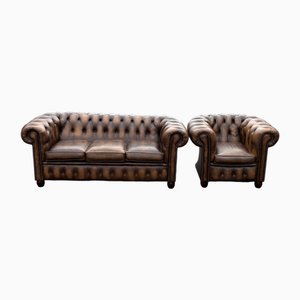 Salon Chesterfield Sofa and Chair, Set of 2-FRX-2028396