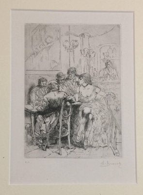 Salon - Original Etching by Auguste Brouet-ZCI-759713