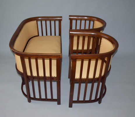 Salon Set attributed to Josef Hoffmann, 1910s, Set of 3-TZ-1375034