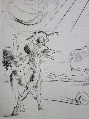 Salvador Dali, Beach in Cadaques, Original Dry Point-KHH-1202107