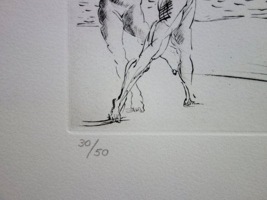 Salvador Dali, Beach in Cadaques, Original Dry Point-KHH-1202107