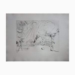 Salvador Dali, Beach in Cadaques, Original Dry Point-KHH-1202107