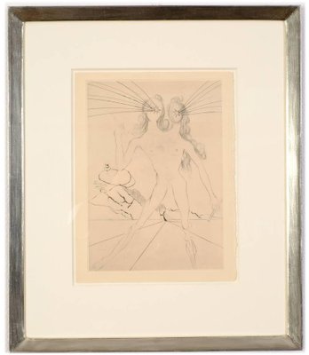 Salvador Dali, Bicéphale from Les Amours de Cassandre, Original Etching, 1960s, Framed-OGW-1680838