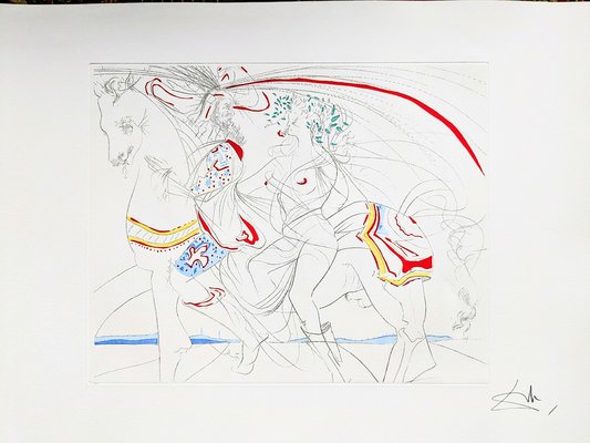 Salvador Dali, Diane de Poitiers, 1974, Hand-Signed Aquatint Etching-NRC-1718535